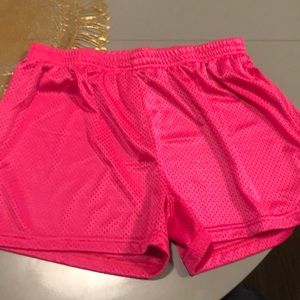 Hot pink mesh gym shorts